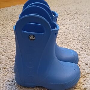 CROCS Toddler Handle It Blue Rain Boots